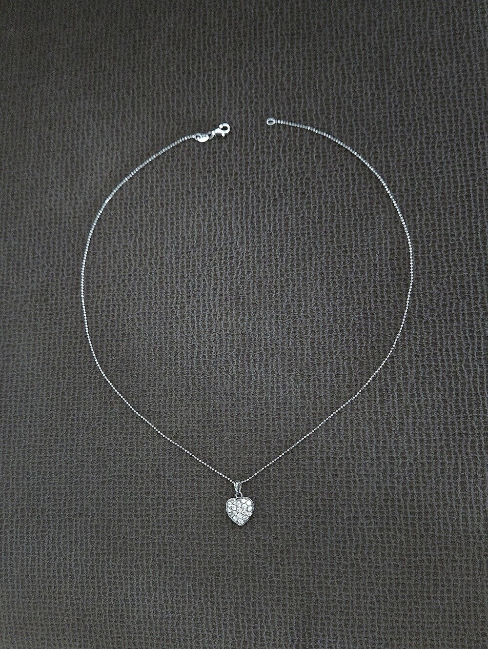 Ava Ro🚣 Silver🤍 Pave Heart❤ Pendant Necklace - Picture 2 of 16